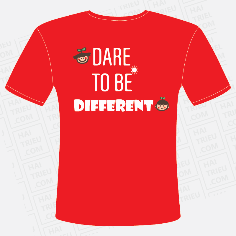 ao dong phuc lop ni k24 dare to be different mat sau