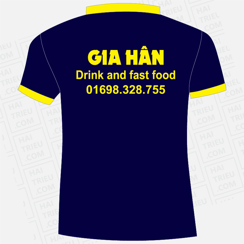 ao thun nhan vien quan gia han drink and fast food