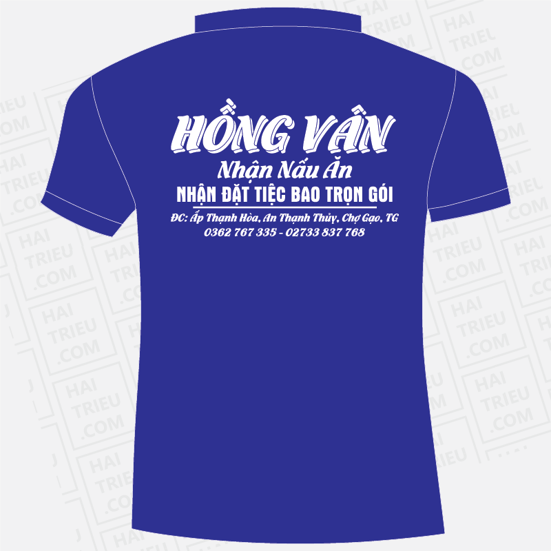 ao thun nhan vien dich vu nau an hong van tien giang
