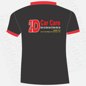 ao thun nhan vien dich vu rua xe & cham soc xe 2d car care tien giang
