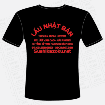 ao thun nhan vien lau nhat ban sushi kazoku hai phong