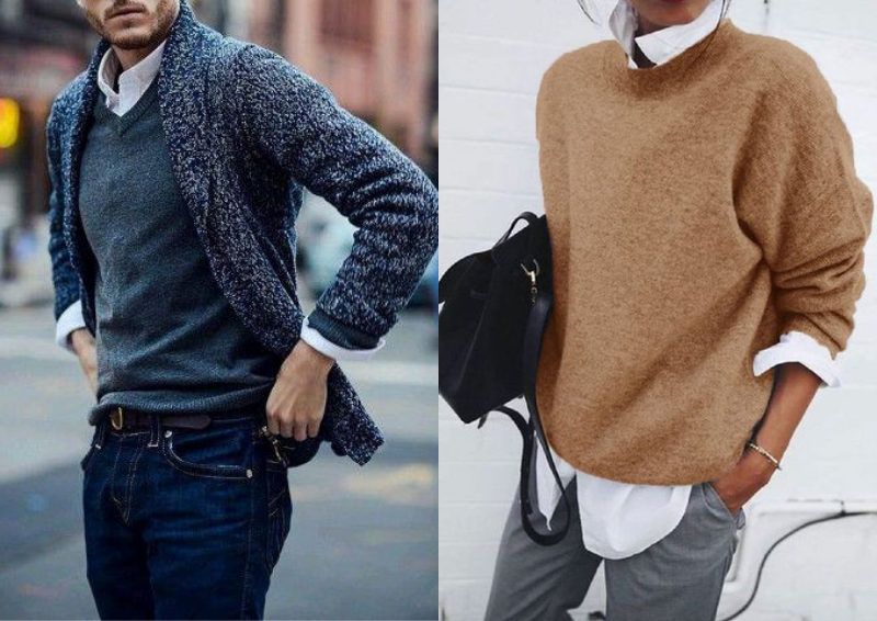 ao sweater phoi cung ao so mi