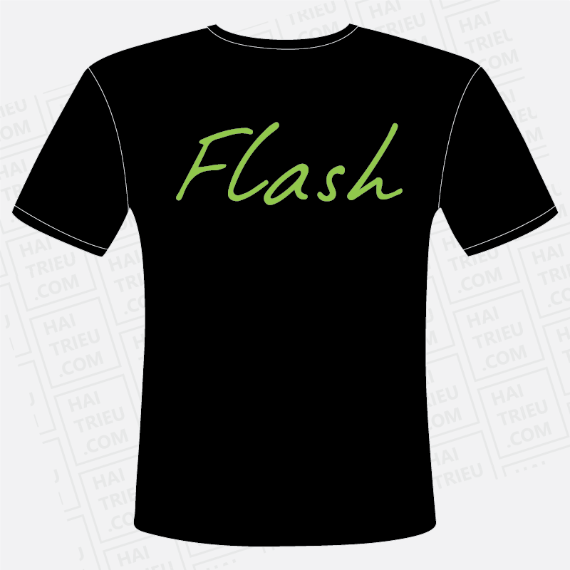 ao thun flash mau den mat truoc