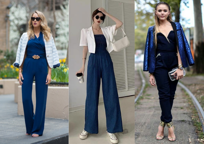 cach ket hop jumpsuit voi ao khoac