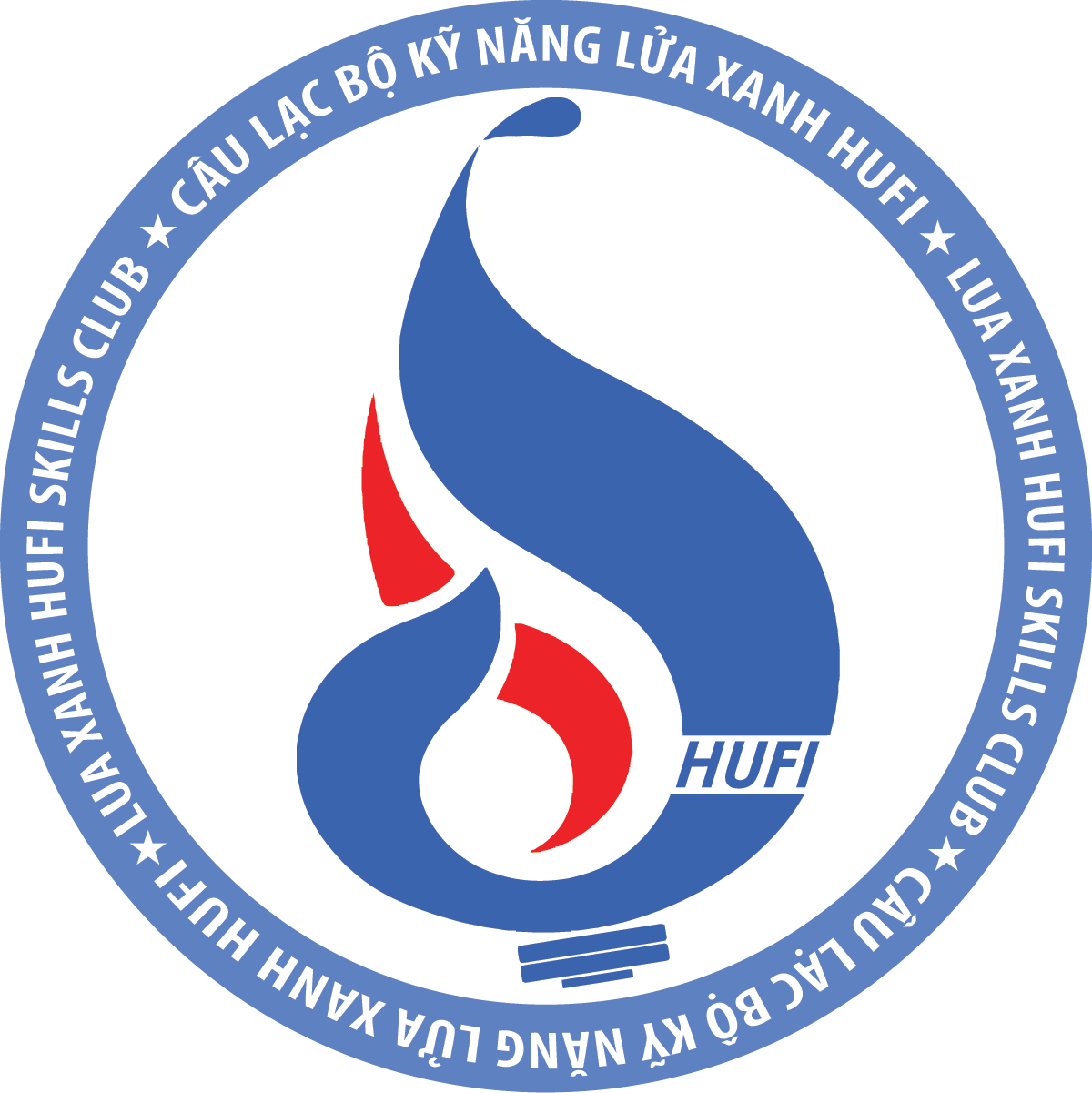 logo clb ky nang lua xanh hufi