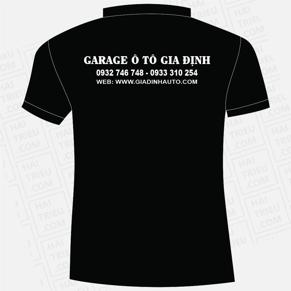 ao thun nhan vien garage oto gia dinh