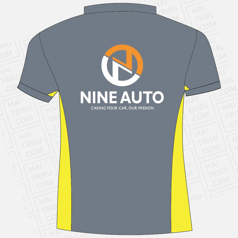 ao thun nhan vien nine auto nang cap xe chuyen nghiep