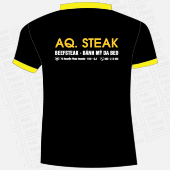 ao thun nhan vien aq steak beefsteak banh my da beo