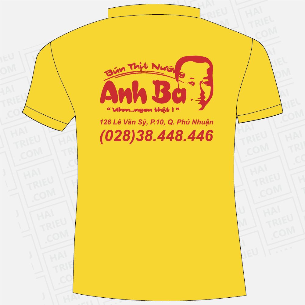 ao thun nhan vien bun thit nuong anh ba