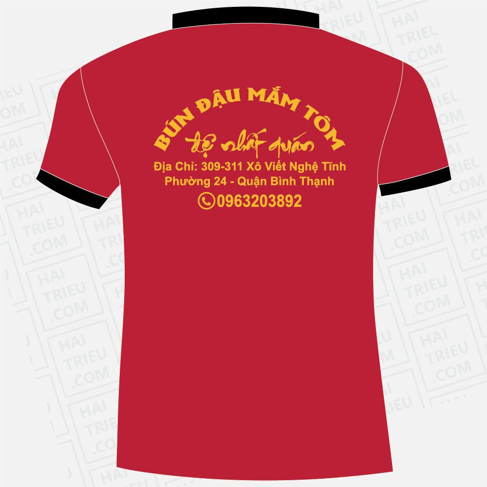 ao thun nhan vien de nhat quan bun dau mam tom