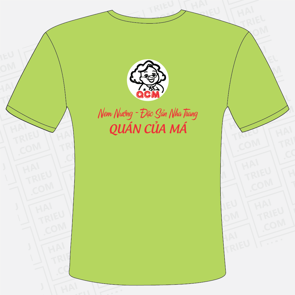 ao thun nhan vien quan cua ma nem nuong dac san nha trang