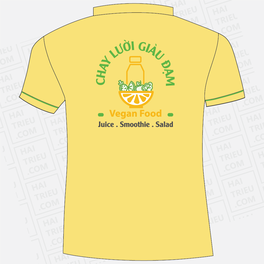 ao thun nhan vien chay luoi giau dam vegan food