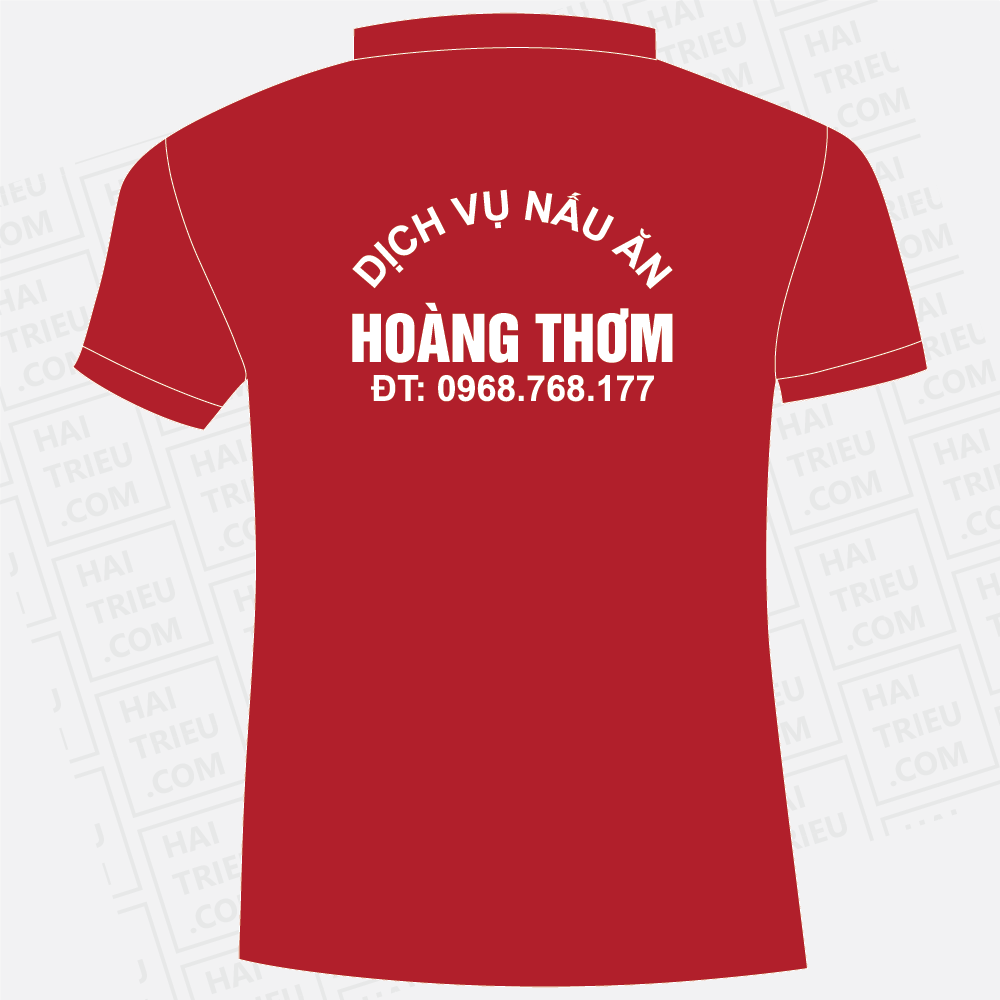 ao thun nhan vien dich vu nau an hoang thom