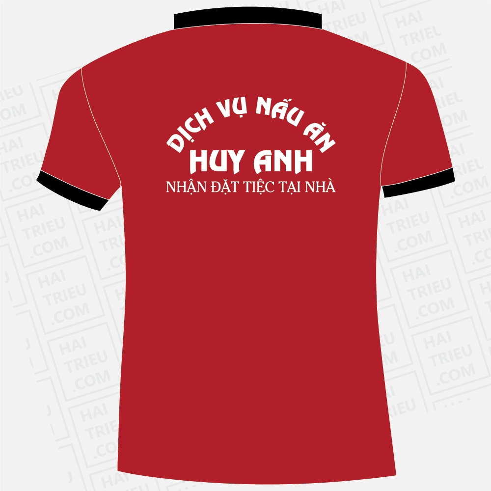 ao thun nhan vien dich vu nau an huy anh
