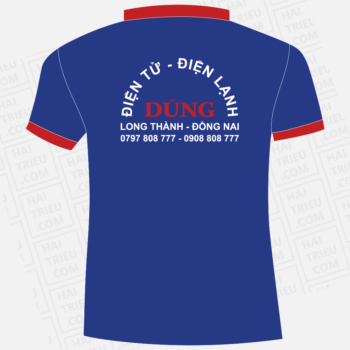 ao thun nhan vien trung tam dien may dung